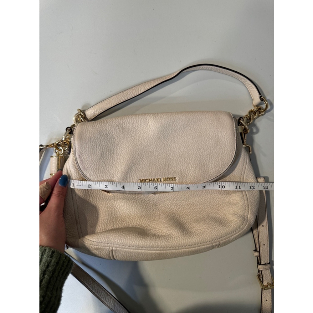 Michael Kors Bedford Medium Tassle Convertible Offwhite Shoulder Leather Bag - Picture 11 of 14